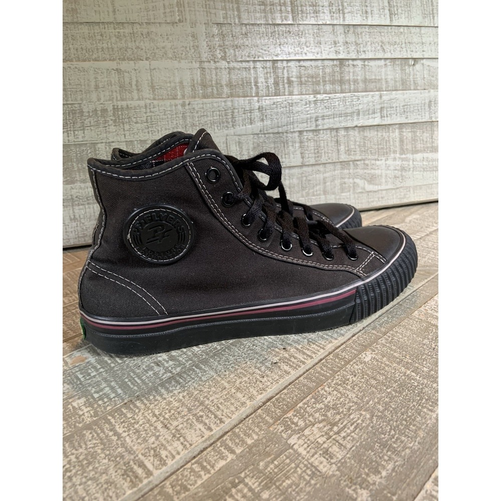 PF Flyers Center Hi Top Black Red White Canvas Men's Size 6.5 Women's 8 Posture